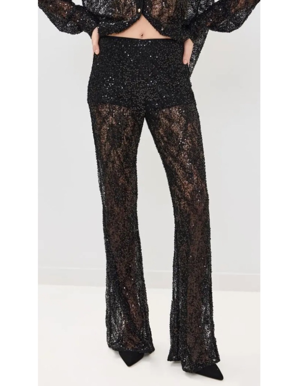 AKNVAS The Lennon embroidered lace pants